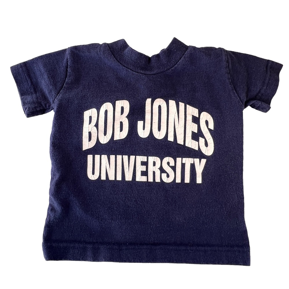 Vintage Bob Jones University T Shirt Infant Baby 6 Mo Navy Blue‎ USA Made